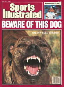 angry dog showing teeth on sports illustrated magazine cover